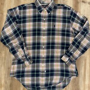 Ralph Lauren Men's Plaid Button-Down Shirt. 100% Cotton